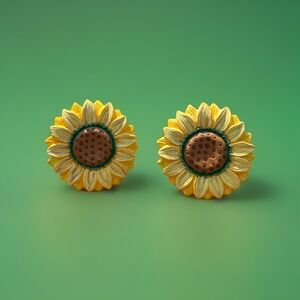 Vintage Sunflower Set Of 2 Trinket Decor Retro Sunflowers